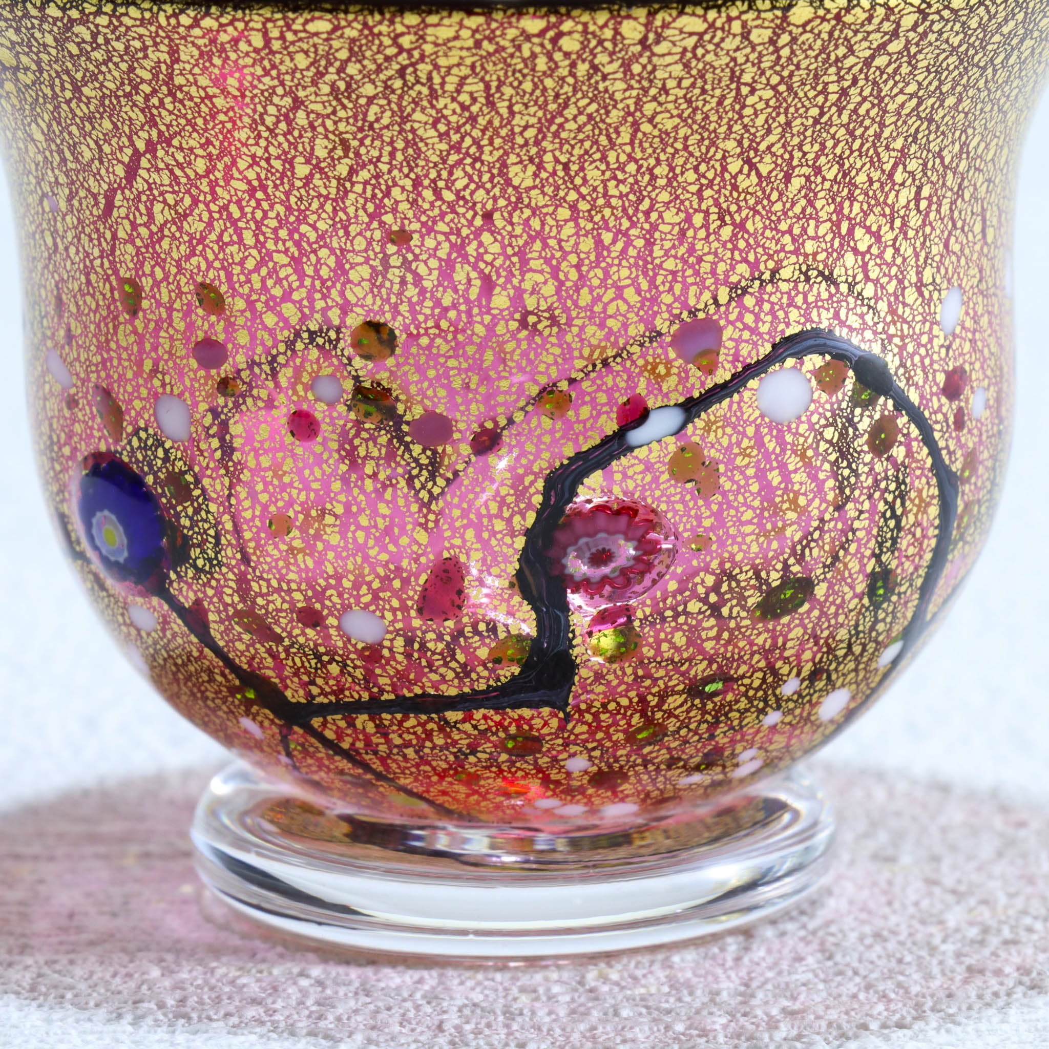 綾ガラス 酒器 | 光琳 雅 ぐい呑み | 金赤 | グラスアート黒木