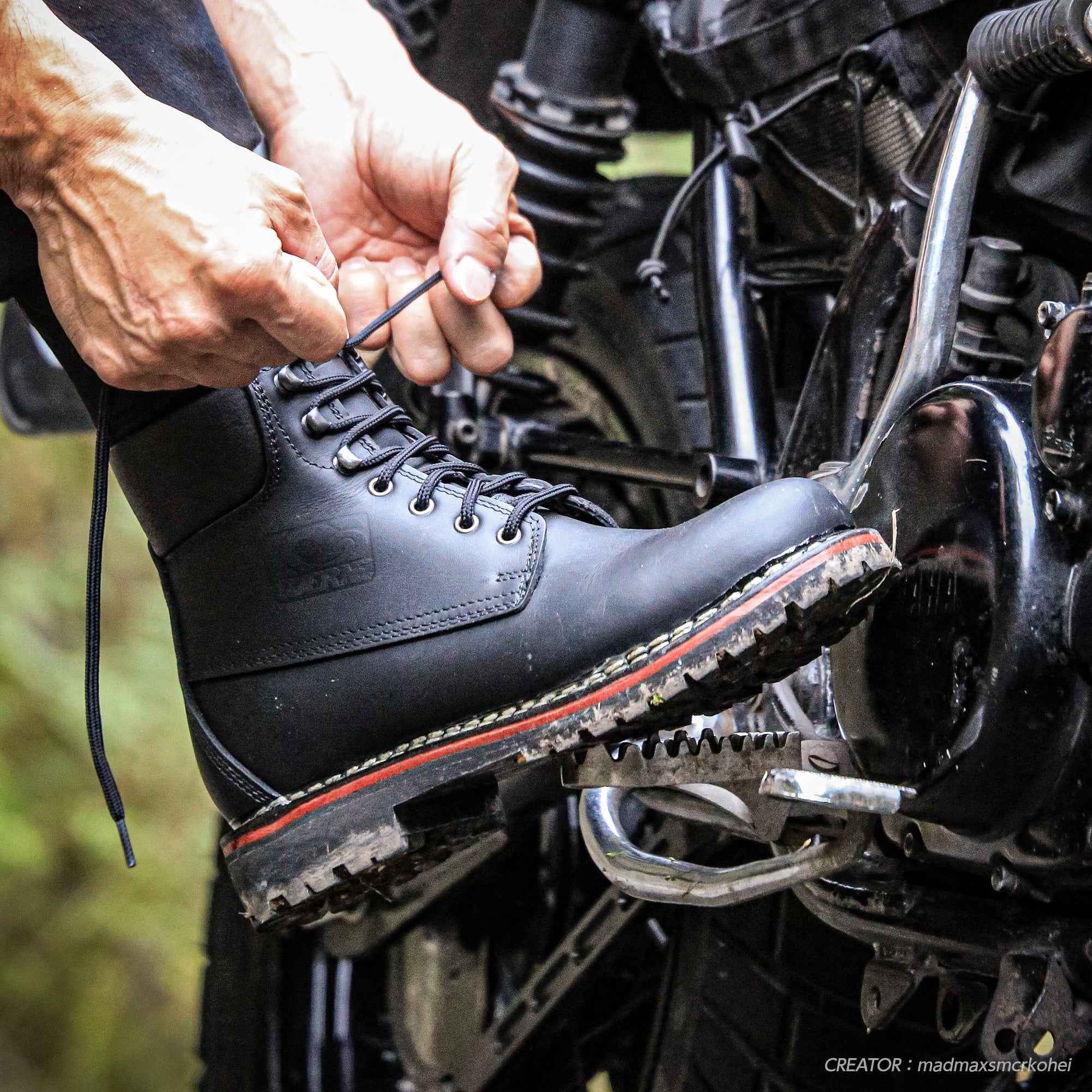 試着無料】ガエルネ ナンバー145 - バイク ブーツ 本革 ツーリング