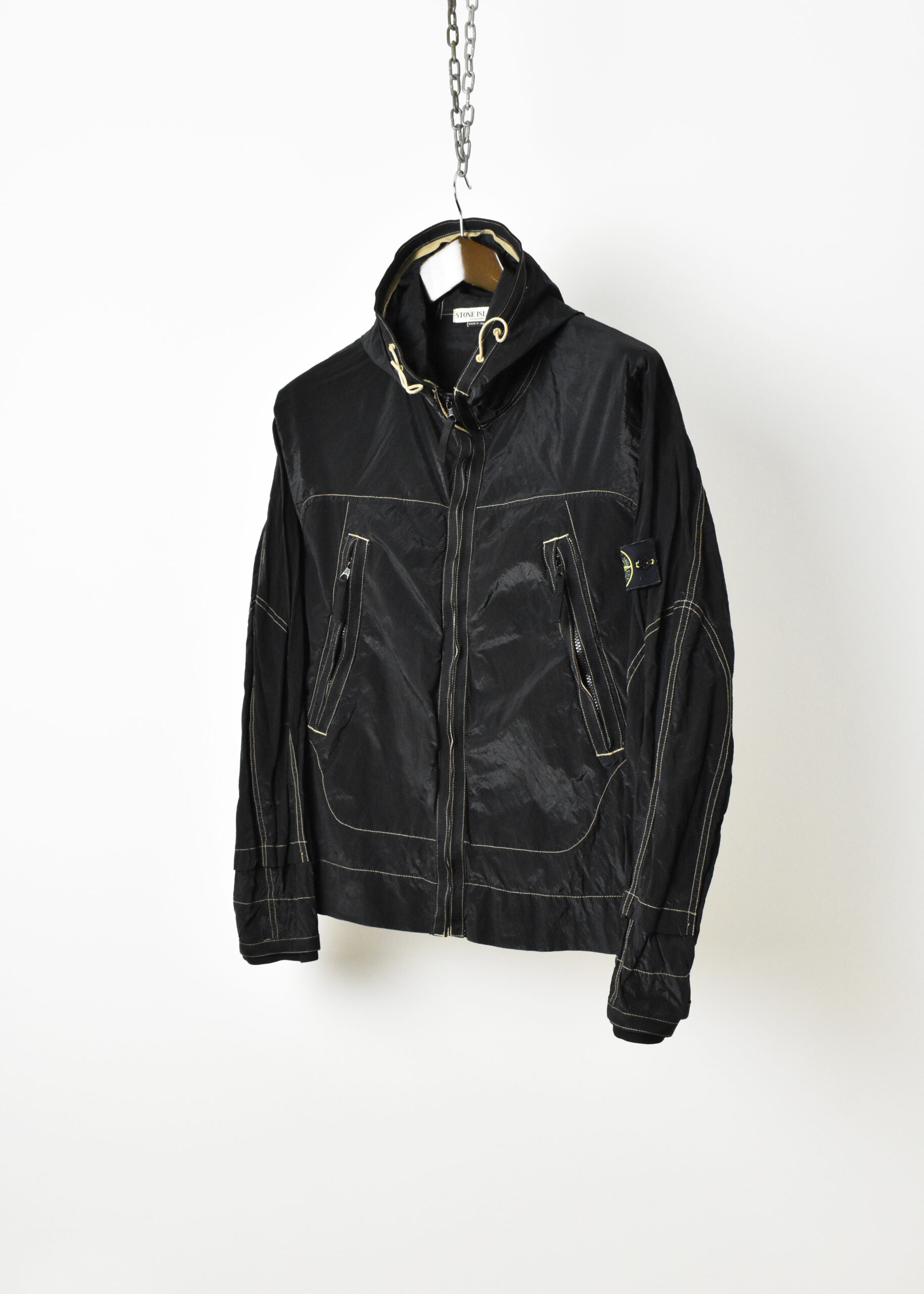 SS05 STONE ISLAND GARMENT DYED NYLON METAL HOODED JACKET - Jazzy