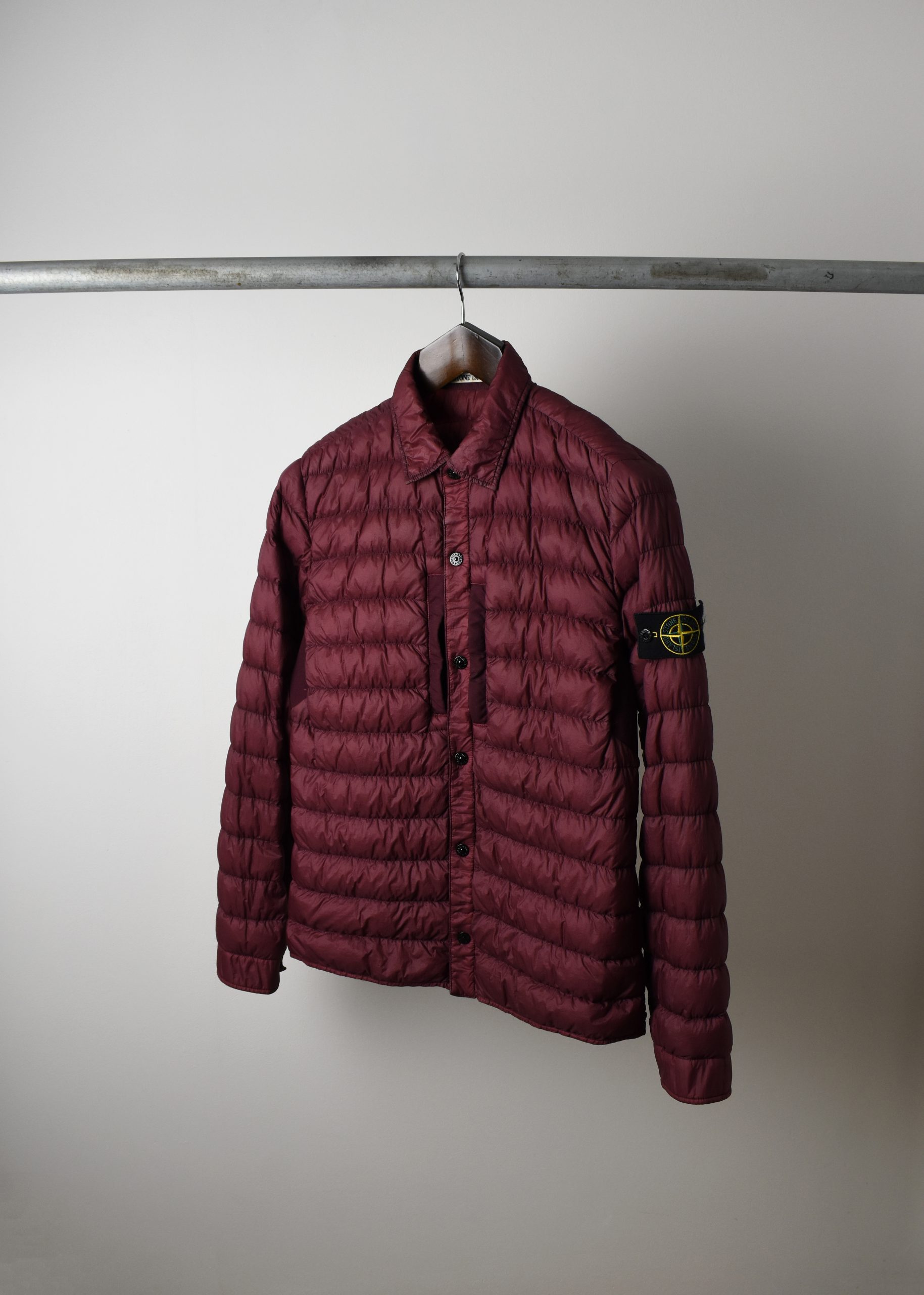 AW17 STONE ISLAND GARMENT DYED MICRO YARN DOWN OVERSHIRT (M