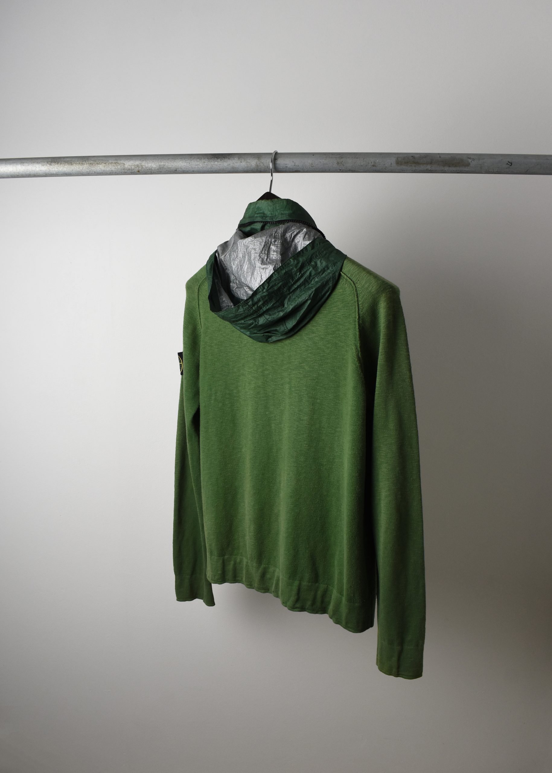 SS12 STONE ISLAND FULL ZIP COTTON-NY HOODED KNIT (M) - Jazzy Badger