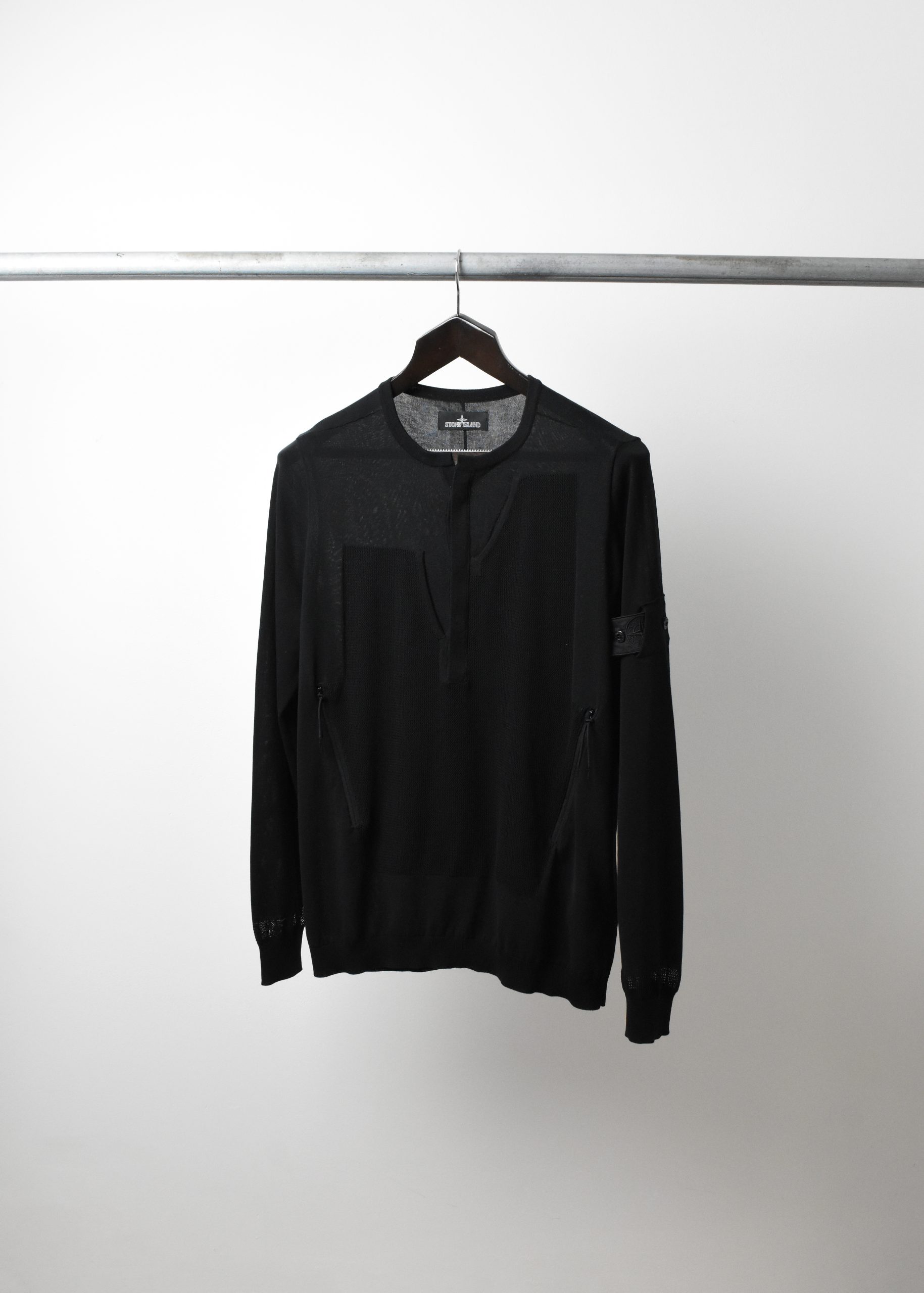 STONE ISLAND SHADOW PROJECT DROP POCKETS CREW KNIT (L) - Jazzy Badger