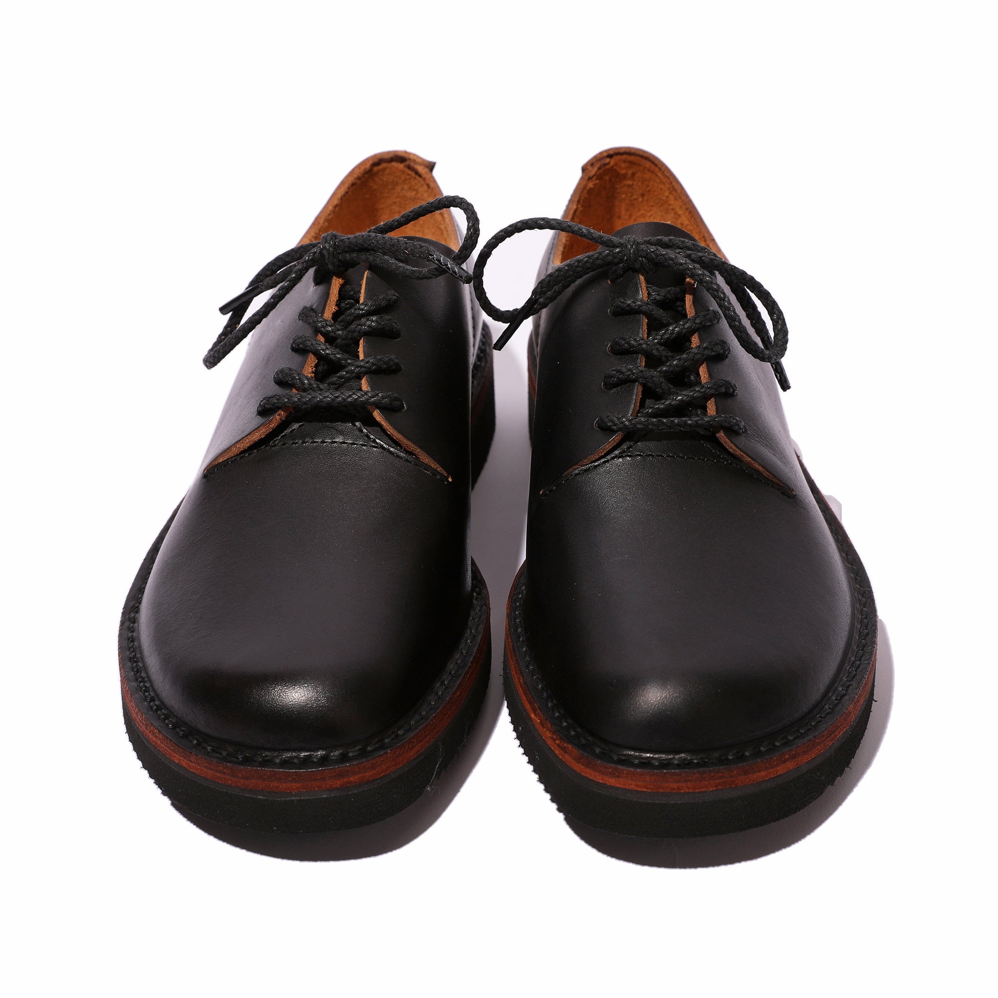 KOTOKA 一枚革ダービーメンズ たつのハンドワックスレザー Black（茶芯