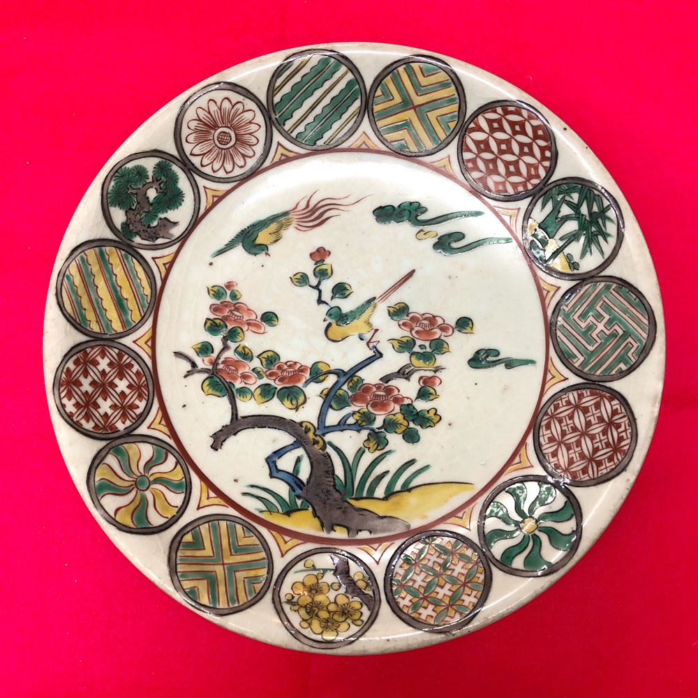 古九谷花鳥色絵二重角福皿 | 岡田彫金工房