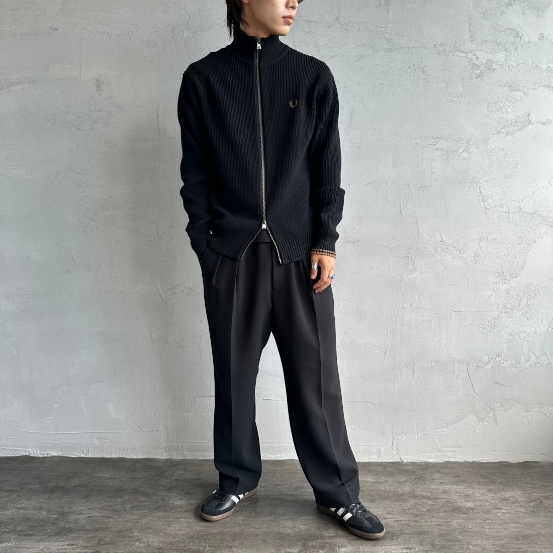FRED PERRY [フレッドペリー] 別注 ドライバーズニット [FPM-25A-028JF