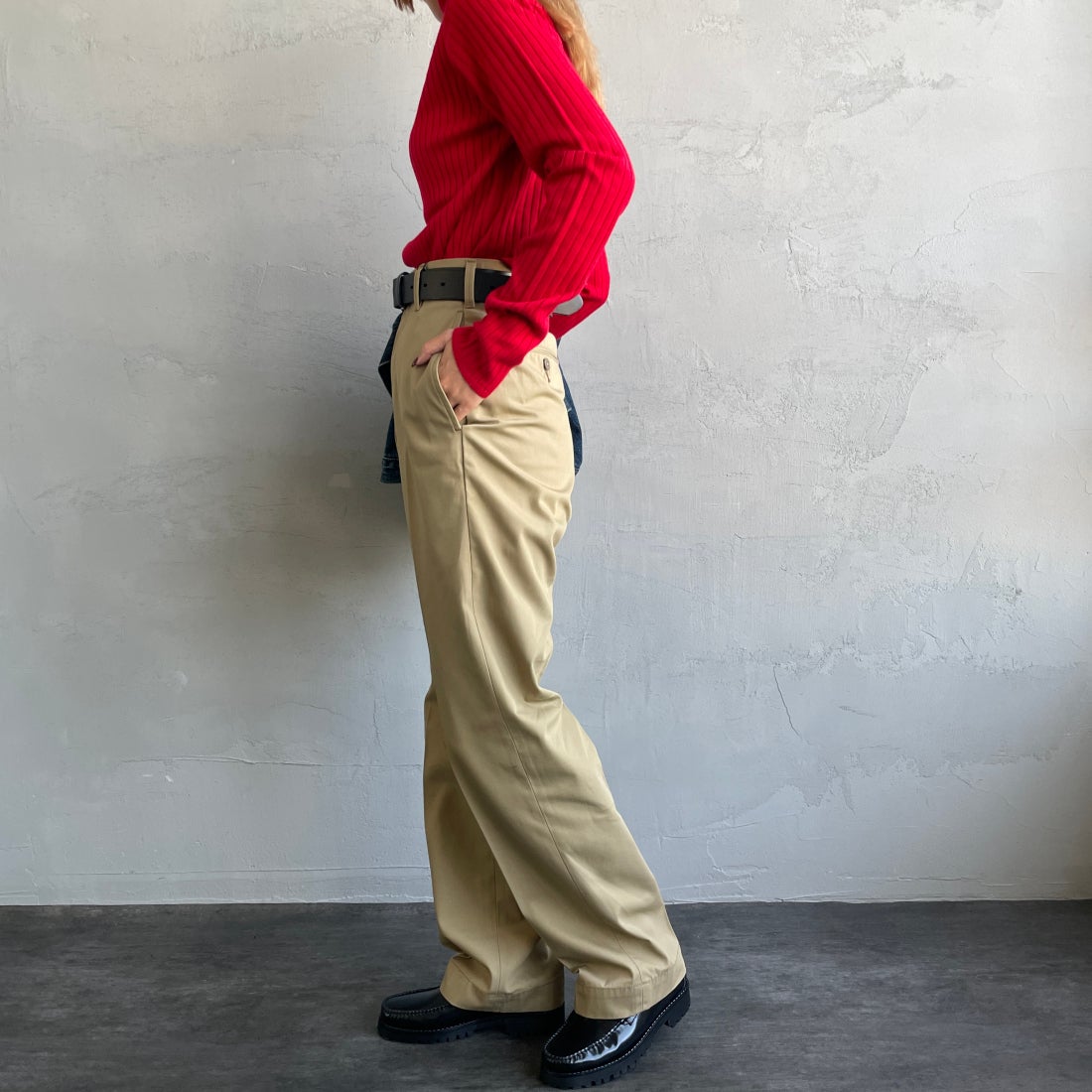 THE SHINZONE [ザ シンゾーン] ウォッシュド ハイウエストチノパン