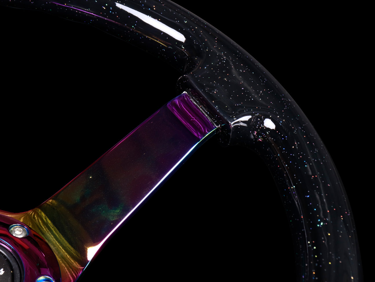 NRG Steering Wheel - 350mm Classic Black Sparkled Woodgrain / Neo