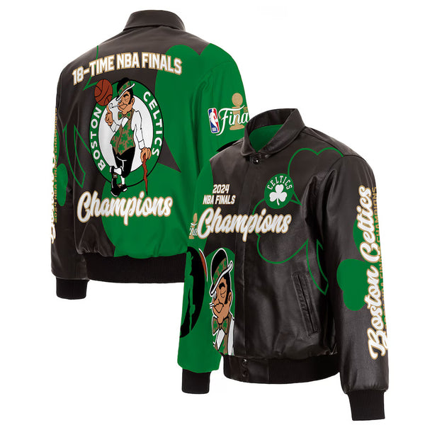 Boston Celtics 2024 NBA Finals Champions Lambskin Leather Jacket