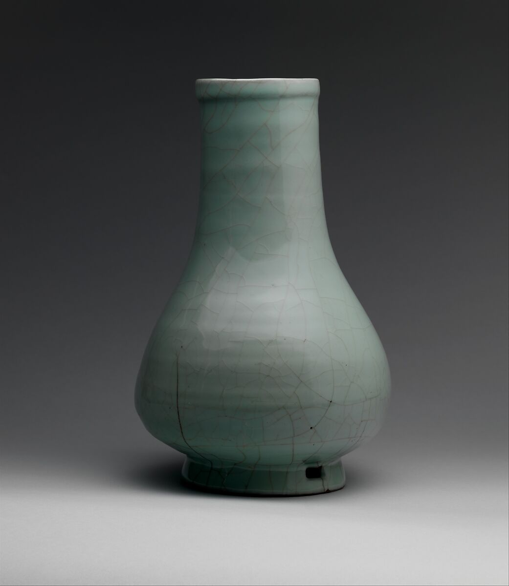 官窯青磁直頸瓶 Vase】中国‐南宋時代