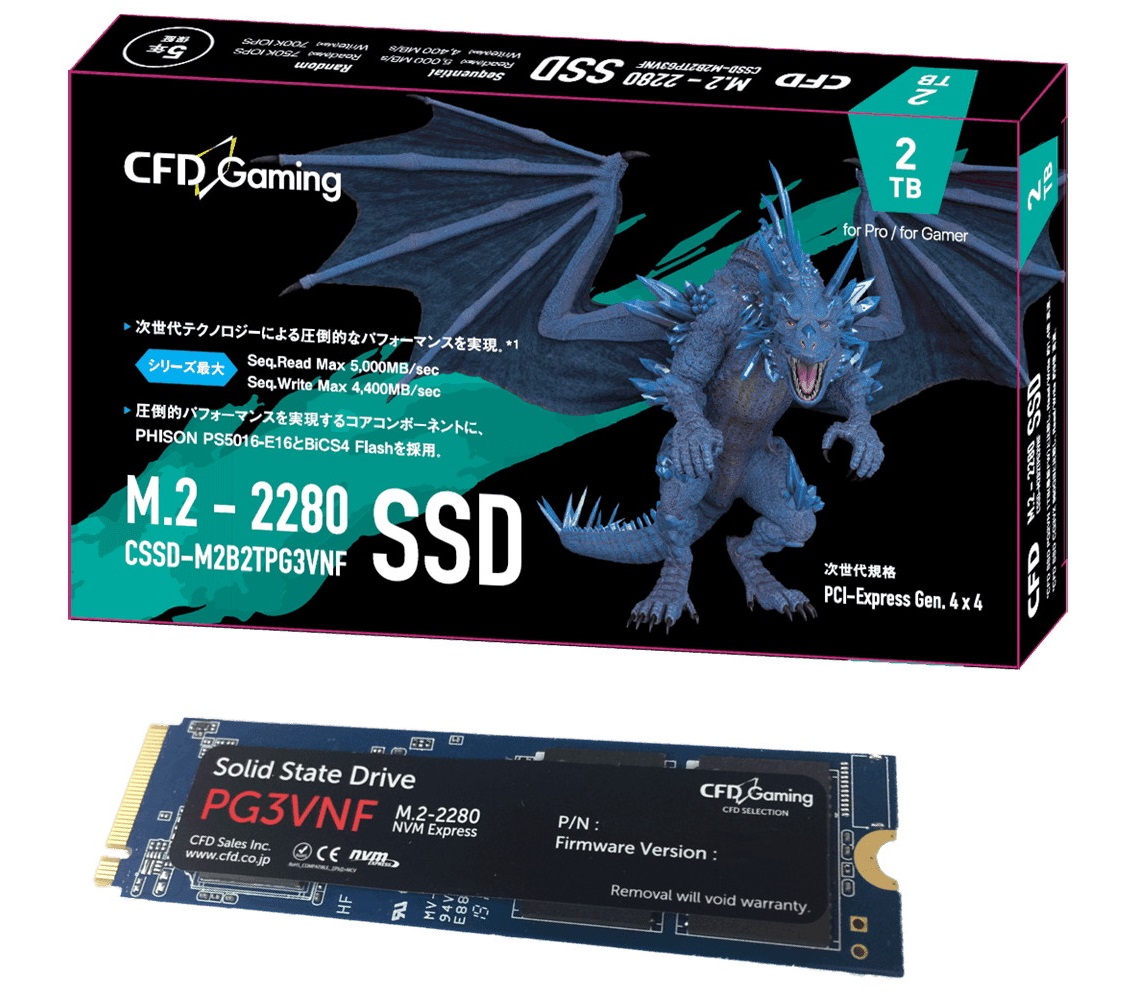 PCIE4.0対応NVMe M.2 SSD「CFD PG3VNF」が発売 | 自作とゲームと趣味の日々