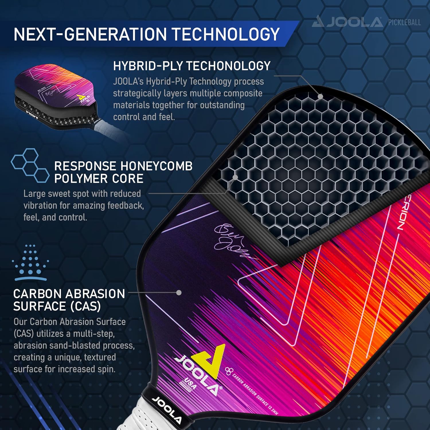 JOOLA Ben Johns Hyperion CAS 13.5 Pickleball Paddle - JOOLA USA