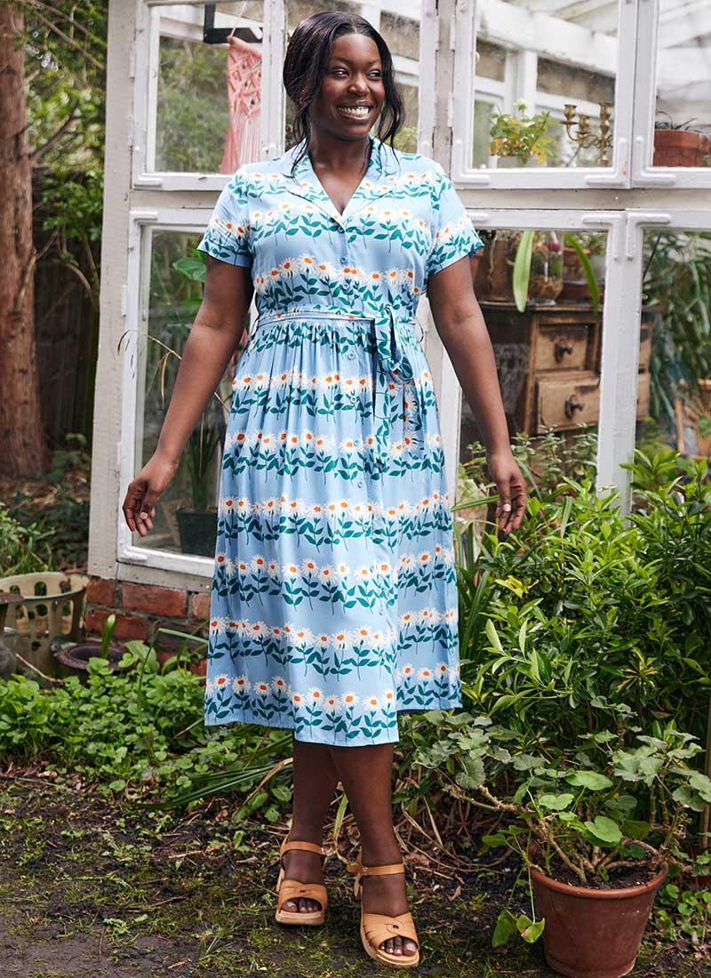 Horrockses Fashions X Joanie - Carly Forget-Me-Not Stripe Print