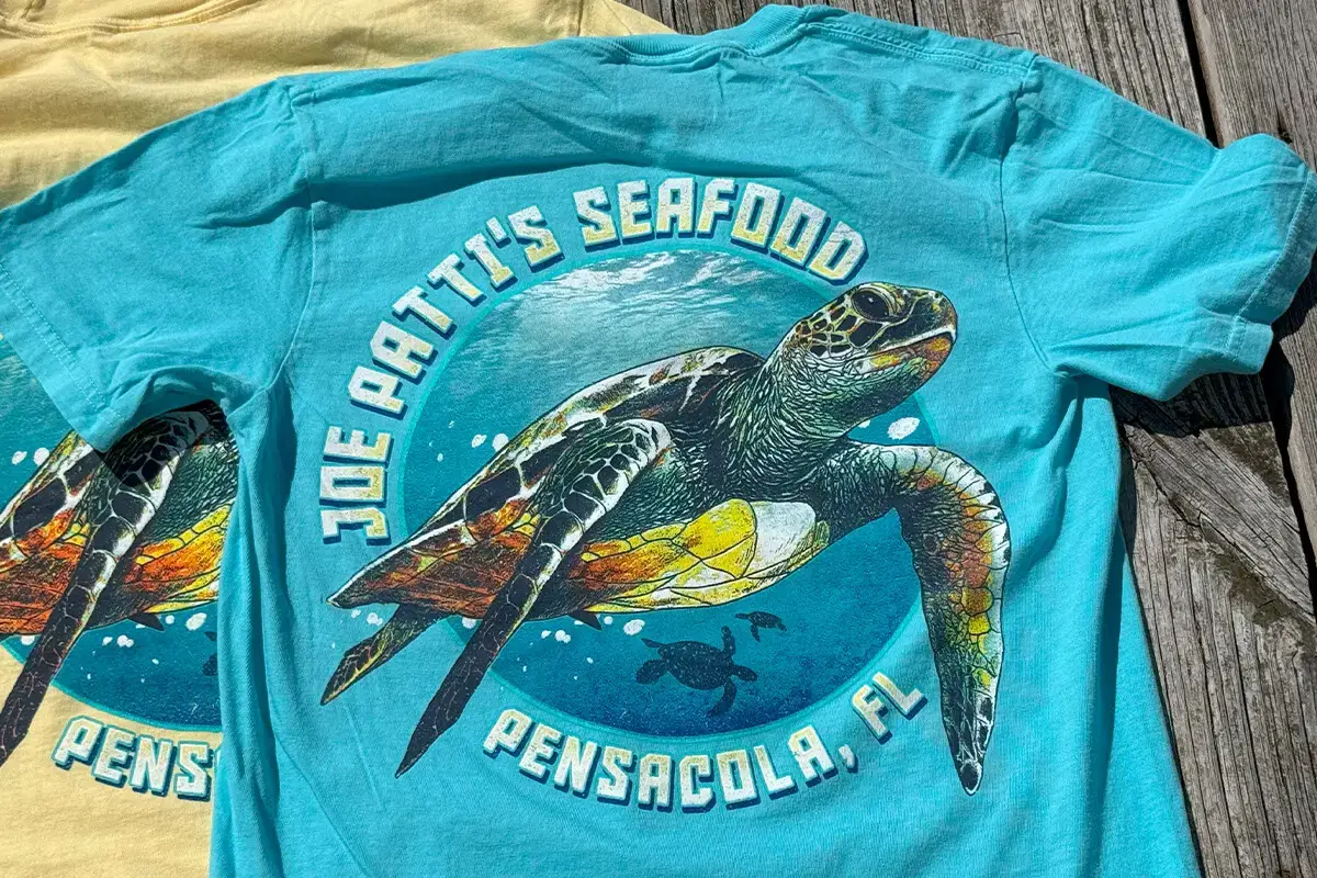 JP Seafood “Turtle 2” T-Shirt Short Sleeve (Teal Blue) – Joe Pattis