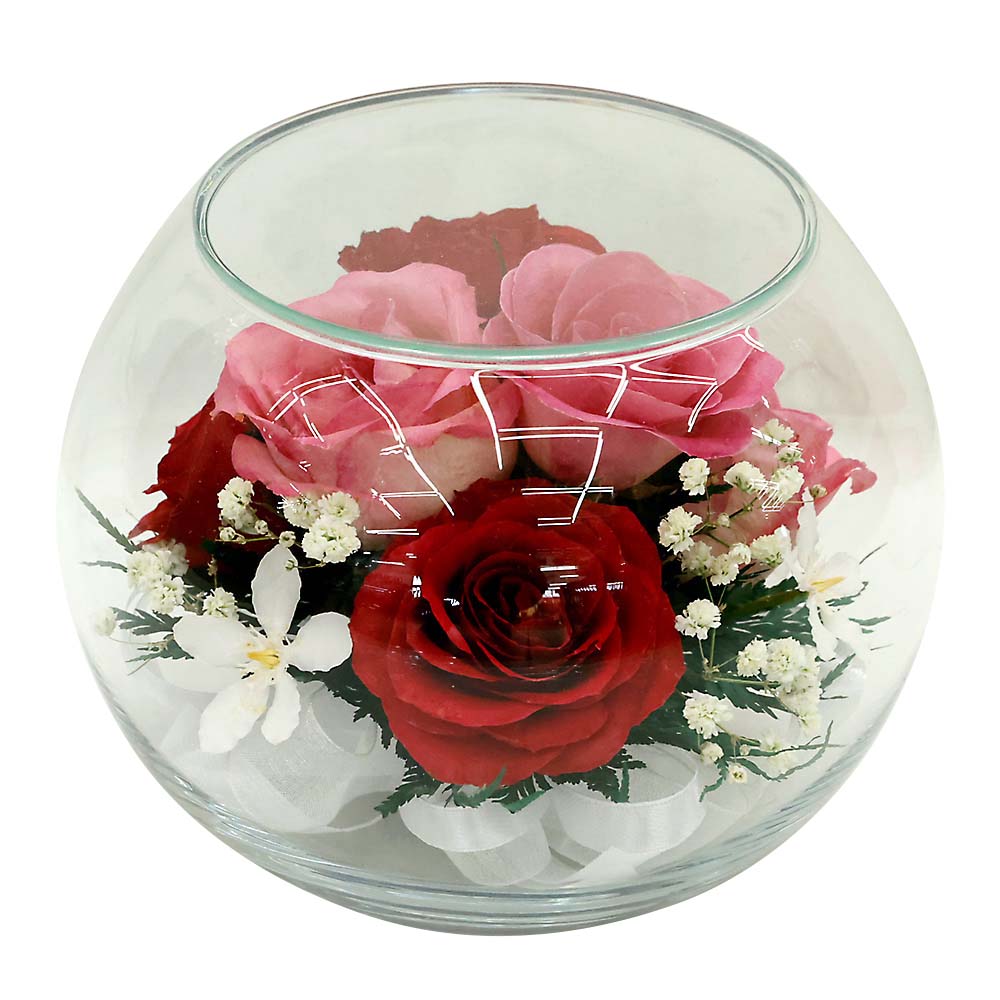 ボトルフラワー 中ボール バラ レッド | ジョイフル本田 取り寄せ