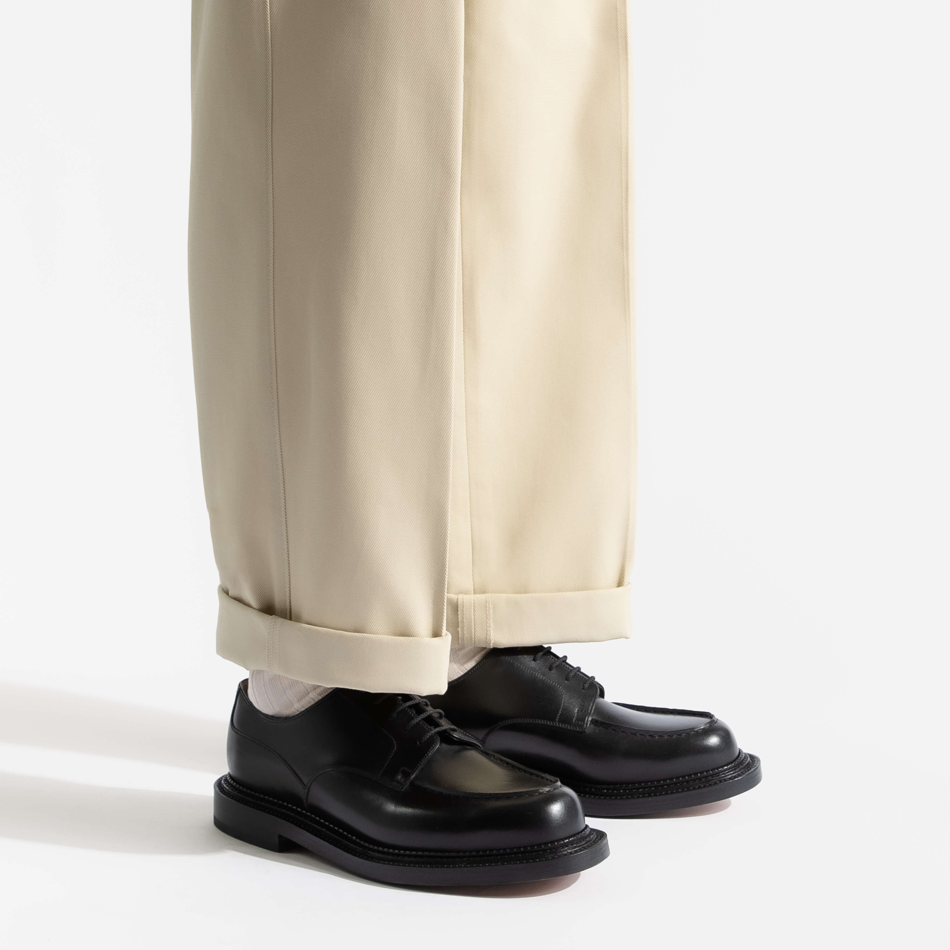 Men's Black Leather Triple Sole Golf Derby – J.M. Weston