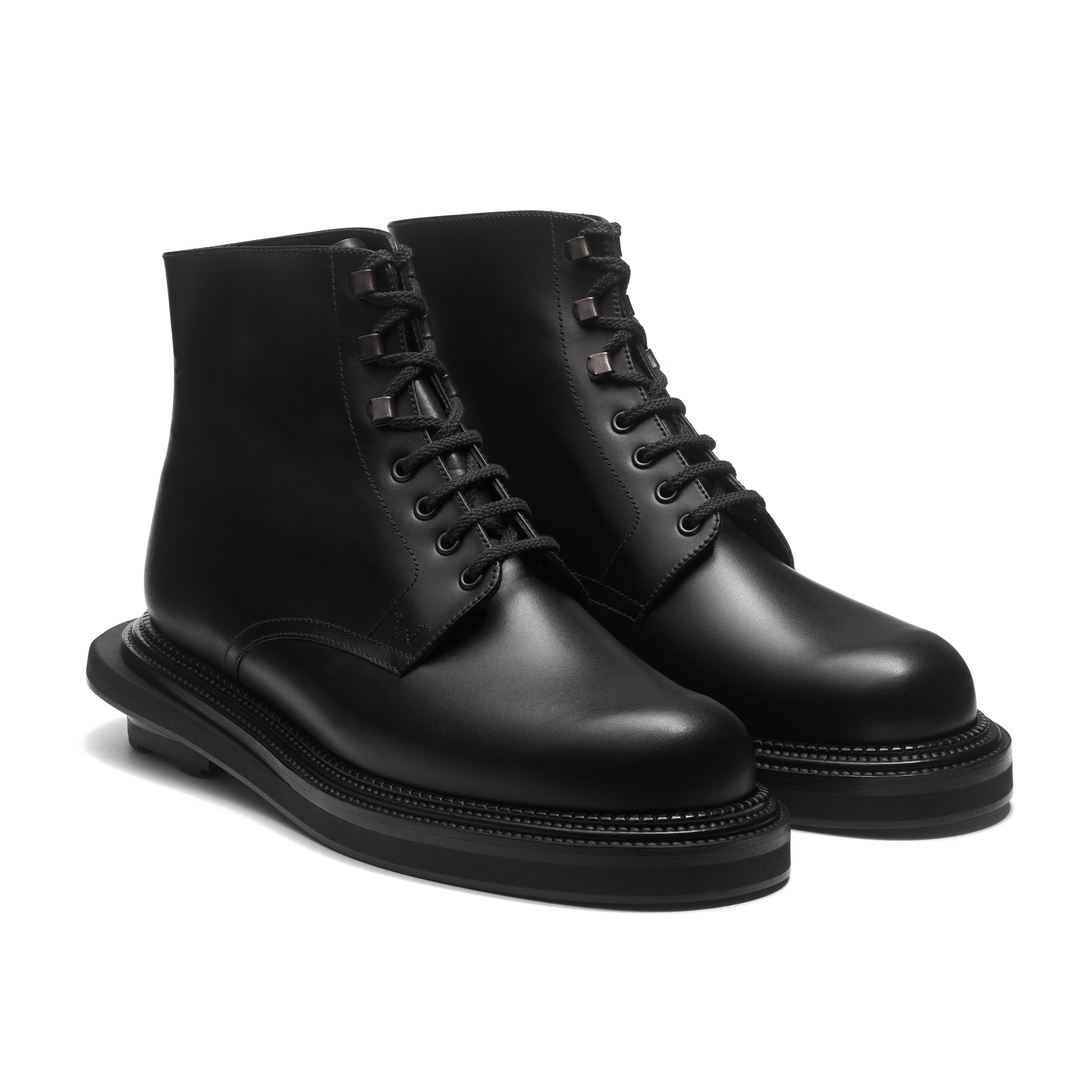 Black Calfskin Worker Boot J.M. Weston x sacai
