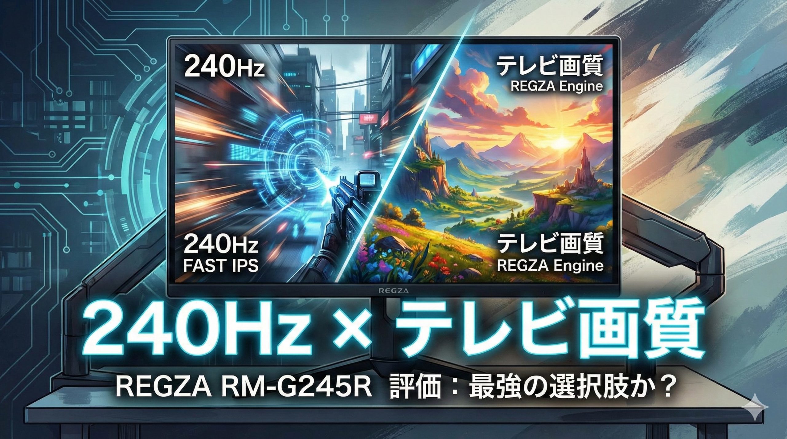REGZA製ゲーミングモニターRM-G245Rの評価！240Hz×テレビ画質は最強の