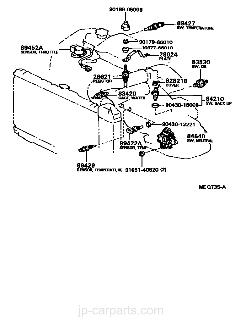 toyota | [84540-20220] SWITCH ASSY, NEUTRAL START | CAMRY/VISTA