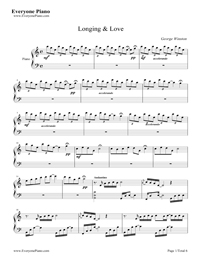Longing & Love（あこがれ/愛）-無料の楽譜「五線譜、両手略譜」を