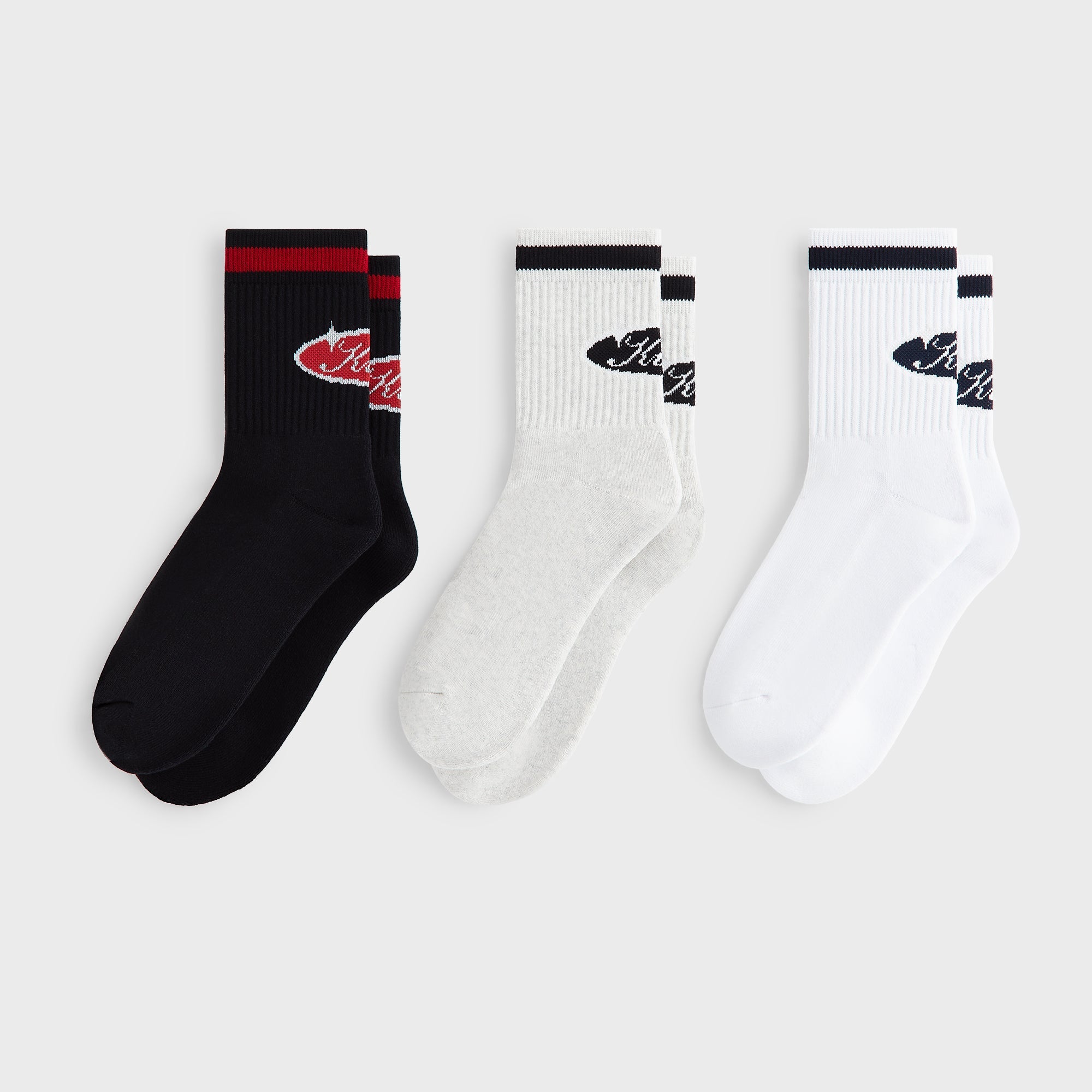 Kith 3-Pack Rose Script Cotton Crew Socks - Multi – Kith Japan