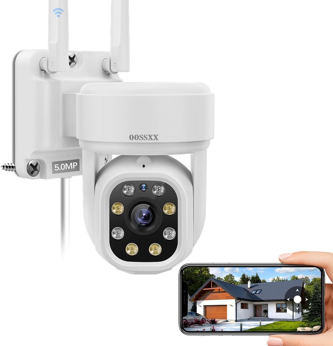 500万画素 双方向通話 ワイヤレス防犯カメラ単体 130°超広角 AI人体