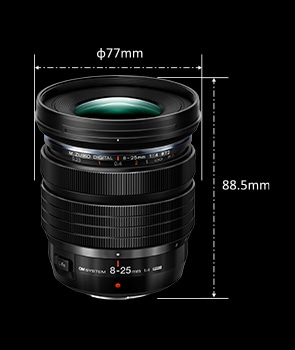 製品特長｜M.ZUIKO DIGITAL ED 8-25mm F4.0 PRO｜M.ZUIKO PRO｜ズーム