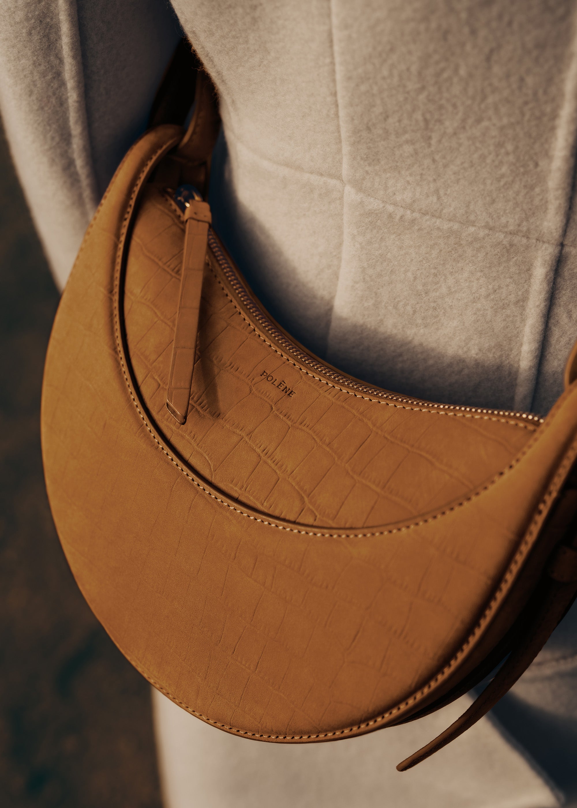 Polène | バッグ - Numéro Dix - シナモン ヌバック クロコ