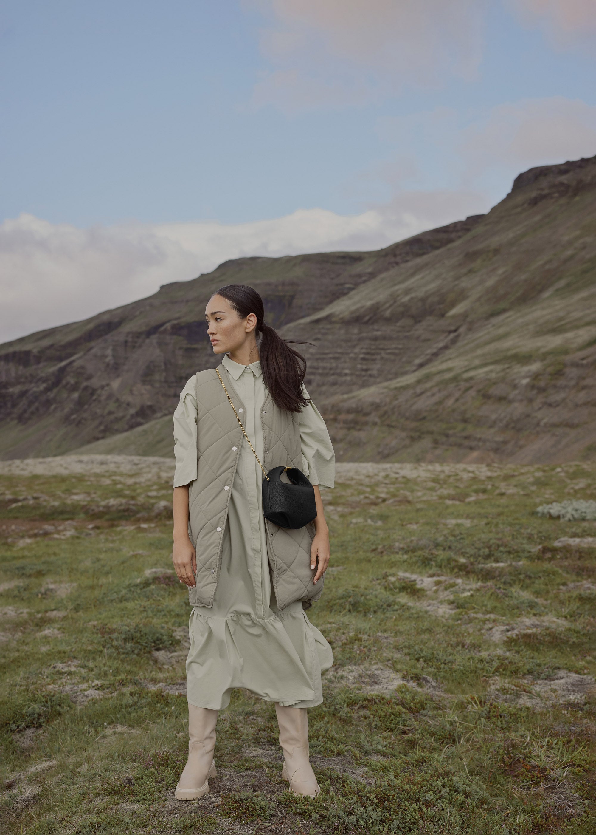 Polène | バッグ - Béri - ブラック チェーン テクスチャード