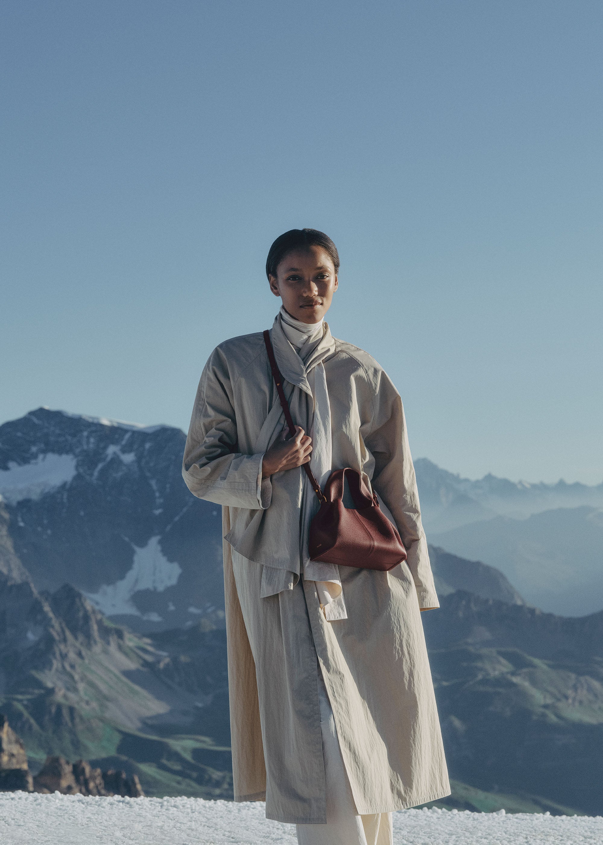 Polène | バッグ - Numéro Neuf Mini - ダークチェリー テクスチャード