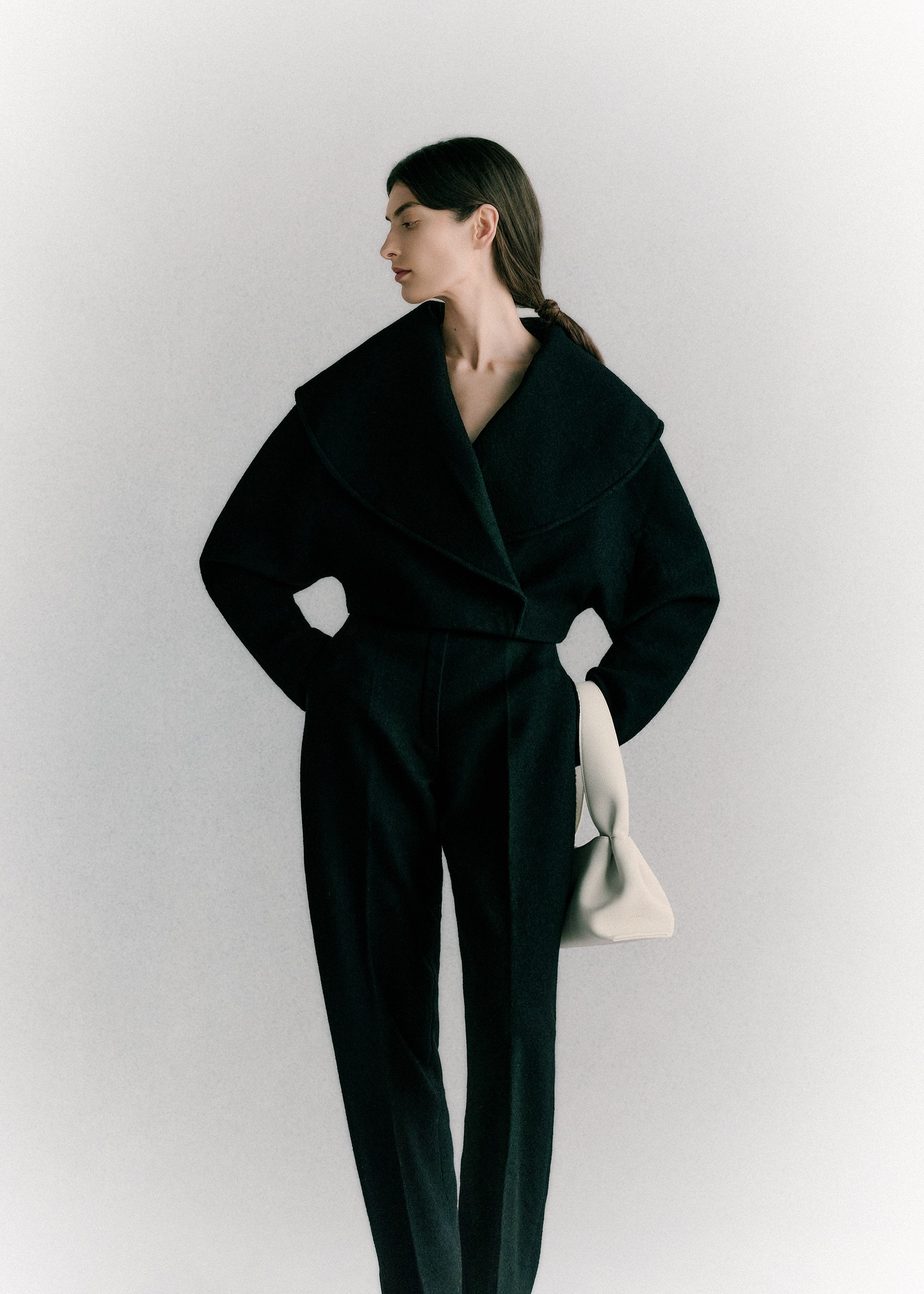 Polène | バッグ - Numéro Neuf East-West - チョーク テクスチャード