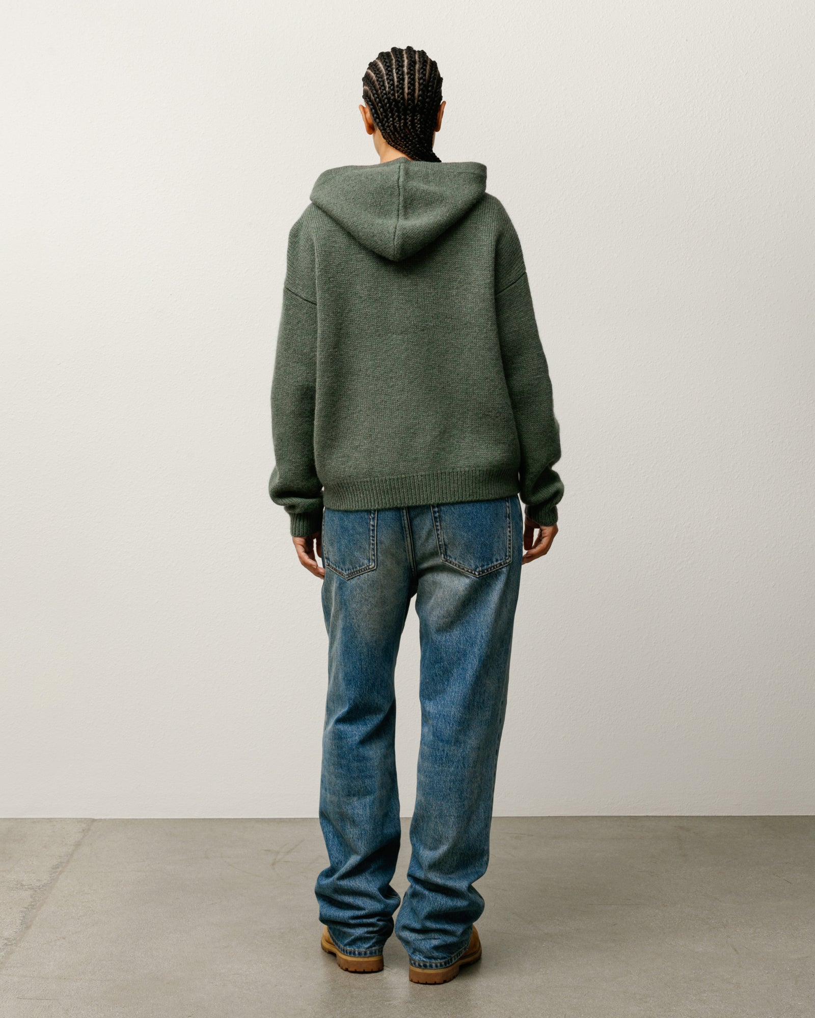 Quarter Zip Knit Hoodie – Green | Tops & Knits | Stüssy Japan