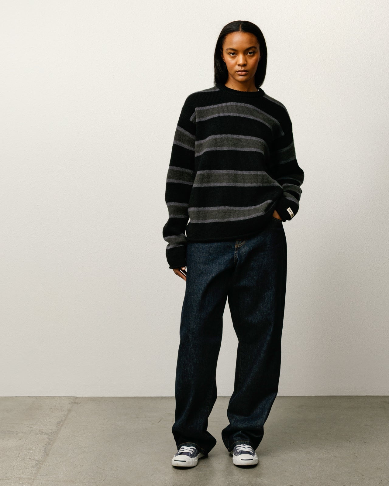 Striped Wool Sweater – Black | Tops & Knits | Stüssy Japan