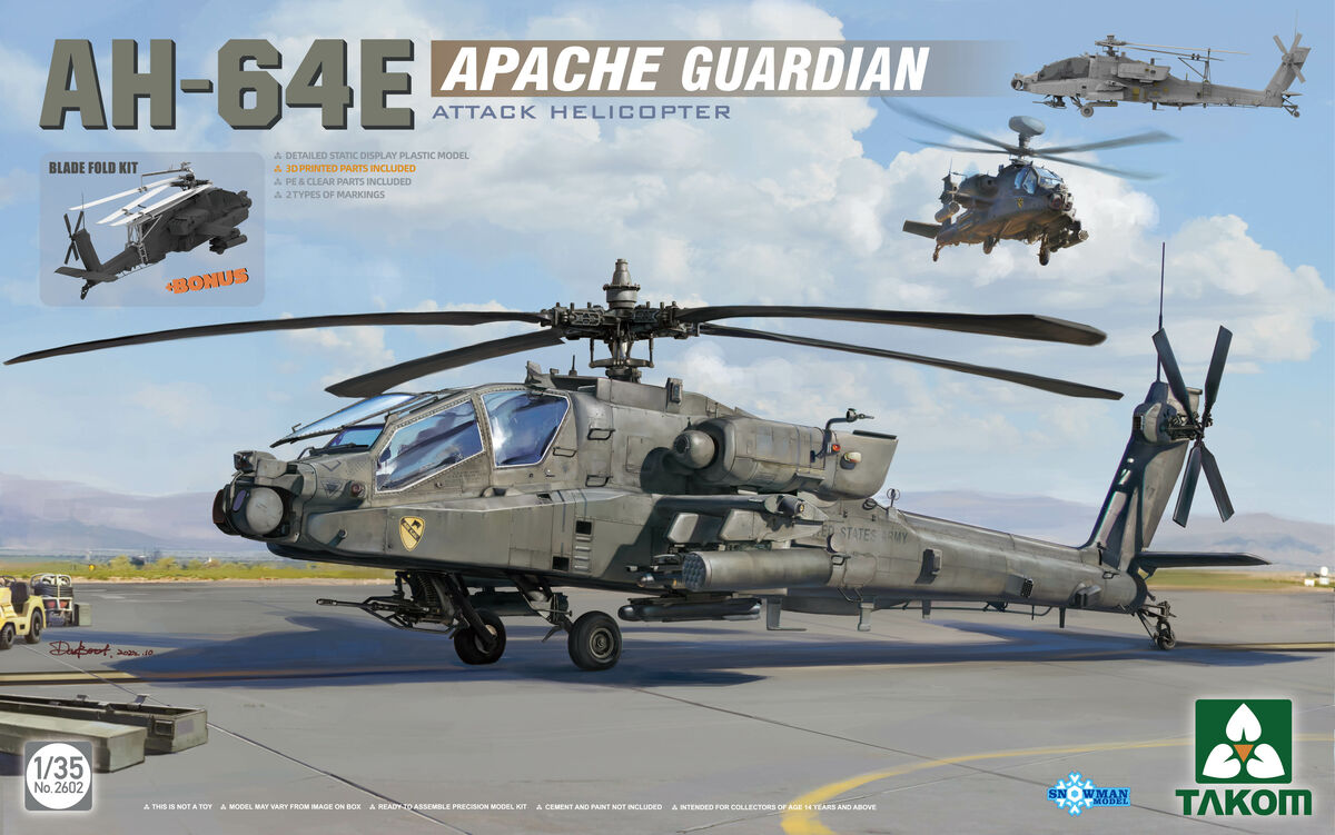 AH-64E Apache Guardian Attack Helicopter Takom 2602