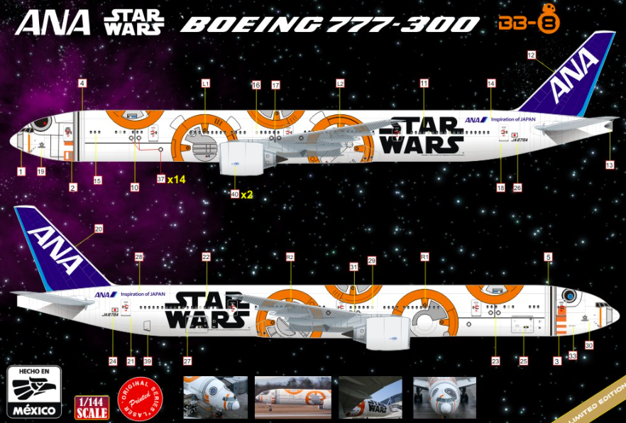 ANA Star Wars BB8 777 Logojet 8aDecs -7909-365-144