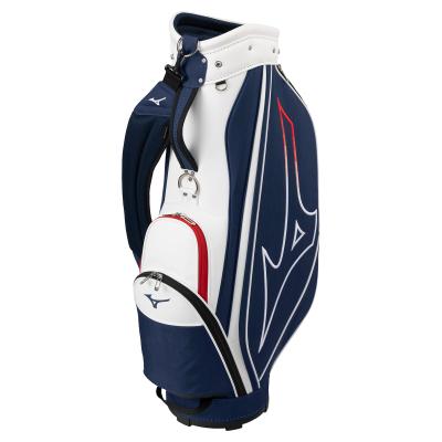 ミズノ キャディバッグ ゴルフバック レザー調 カバン トリコロール 白
