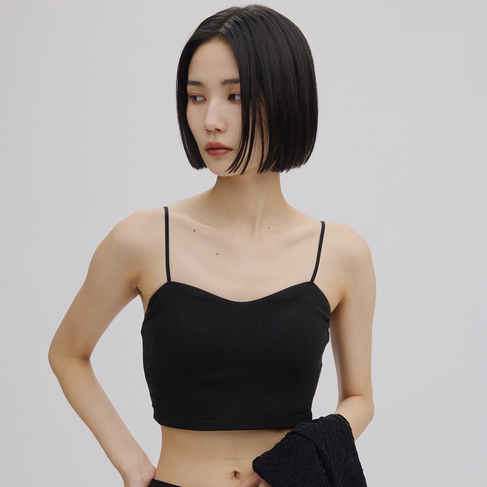 Ameri／吸湿発熱】ブレスサーモクロップドキャミソールトップス(カップ