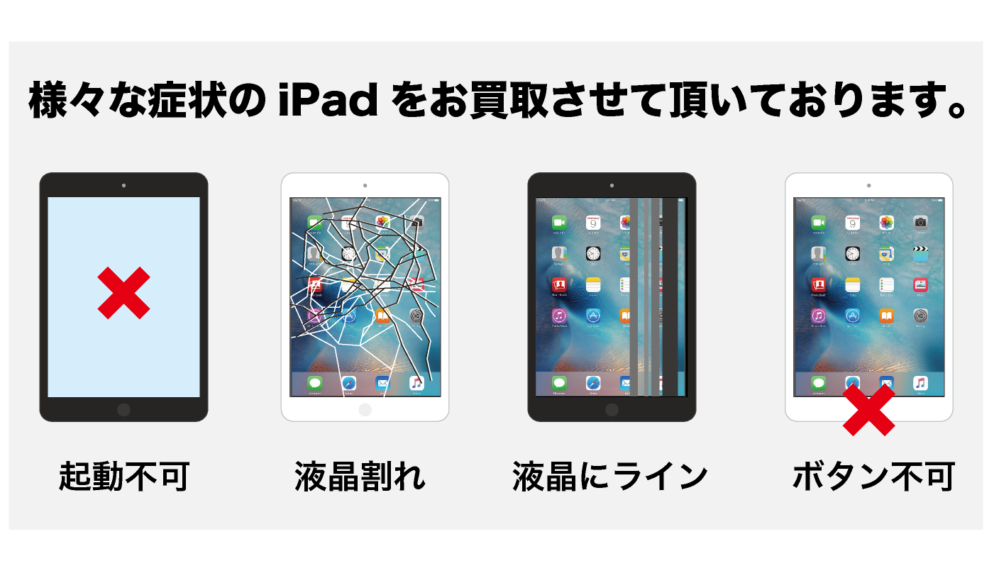 壊れた iPad買取専門【ジャンクバイヤー】故障 ジャンク品 買取実績17年