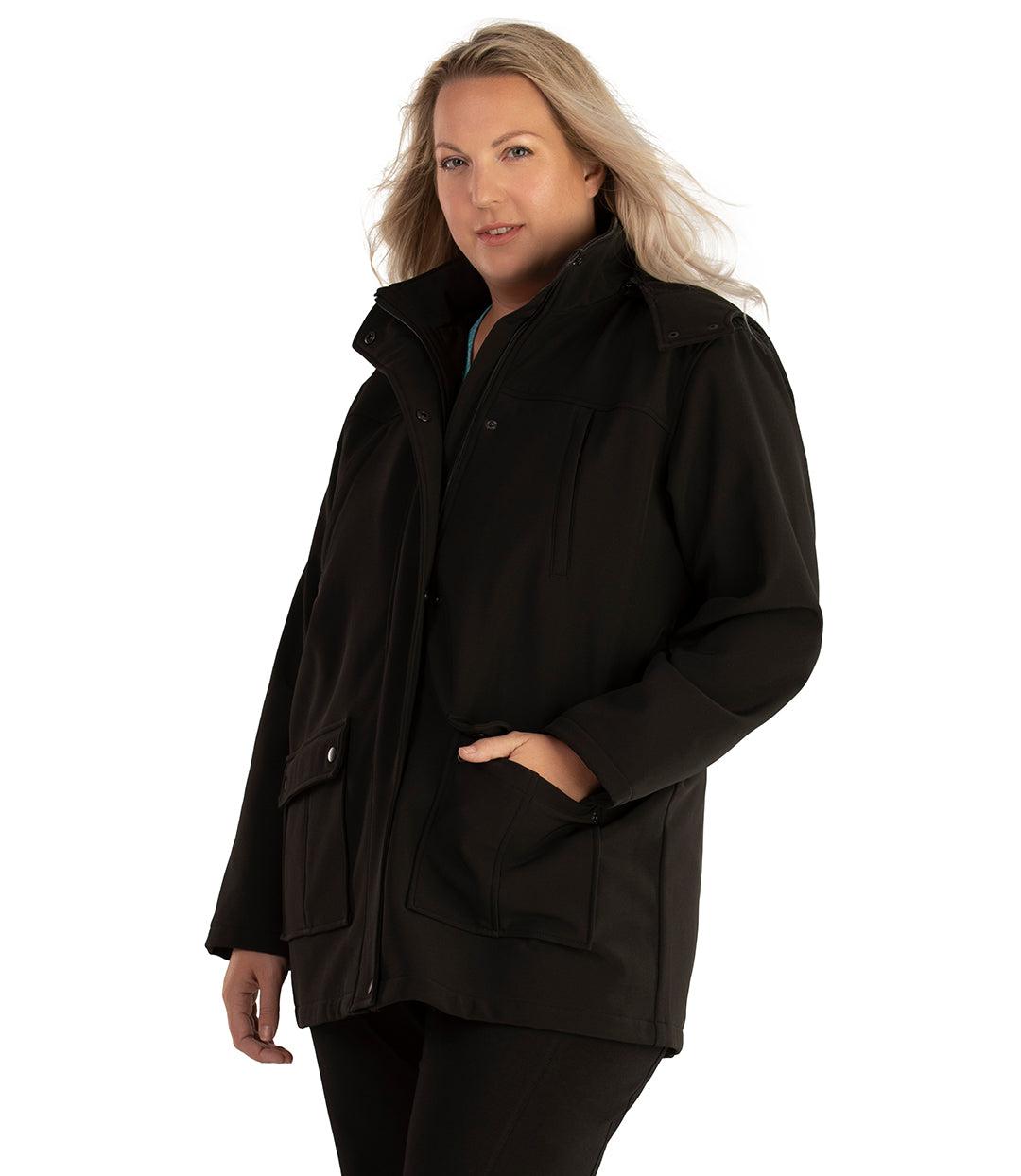 Hooded Softshell Plus Size Jacket | JunoActive Plus Size Women's