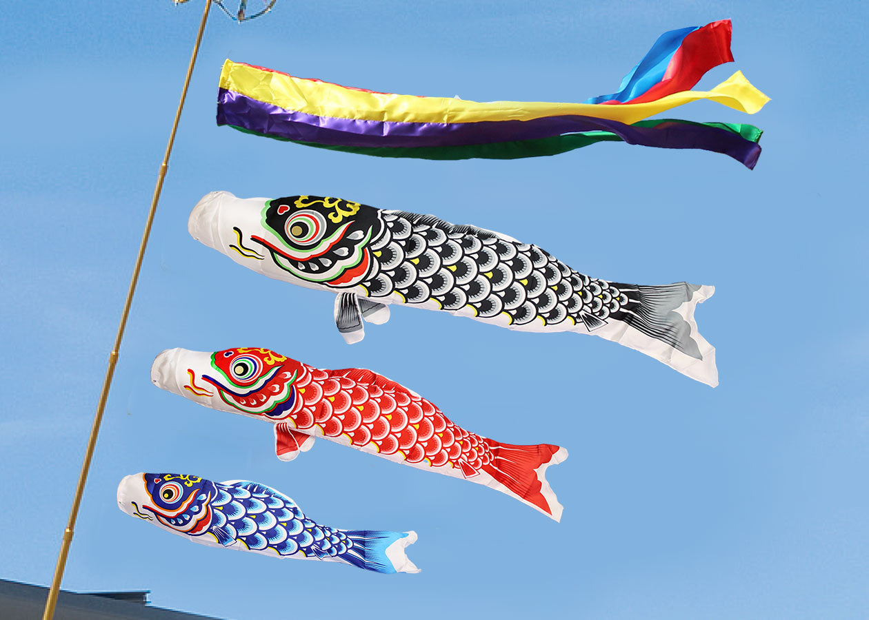 オプションいろいろ。小型サイズの鯉のぼり1.5mポリエステルサテン羽衣