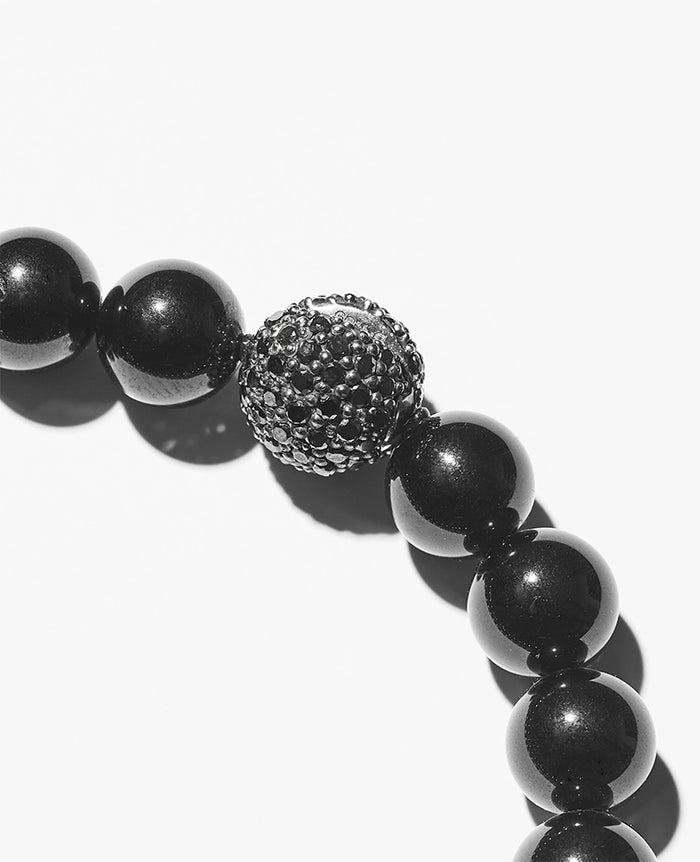 8mmブラックダイヤビーズブレスレット – 買えるLEON