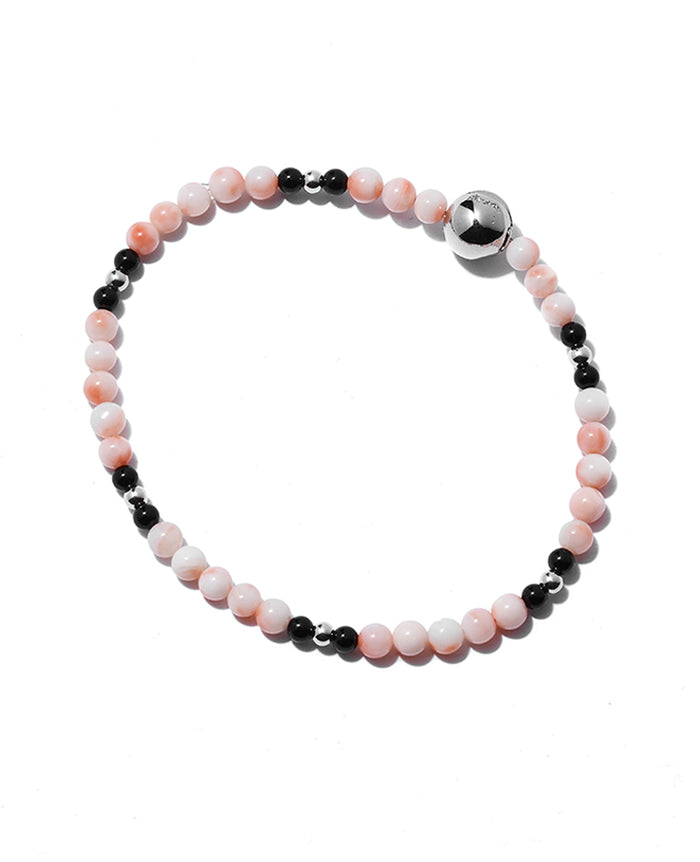 LEON別注 ピンクサンゴ×オニキスブレスレット – 買えるLEON