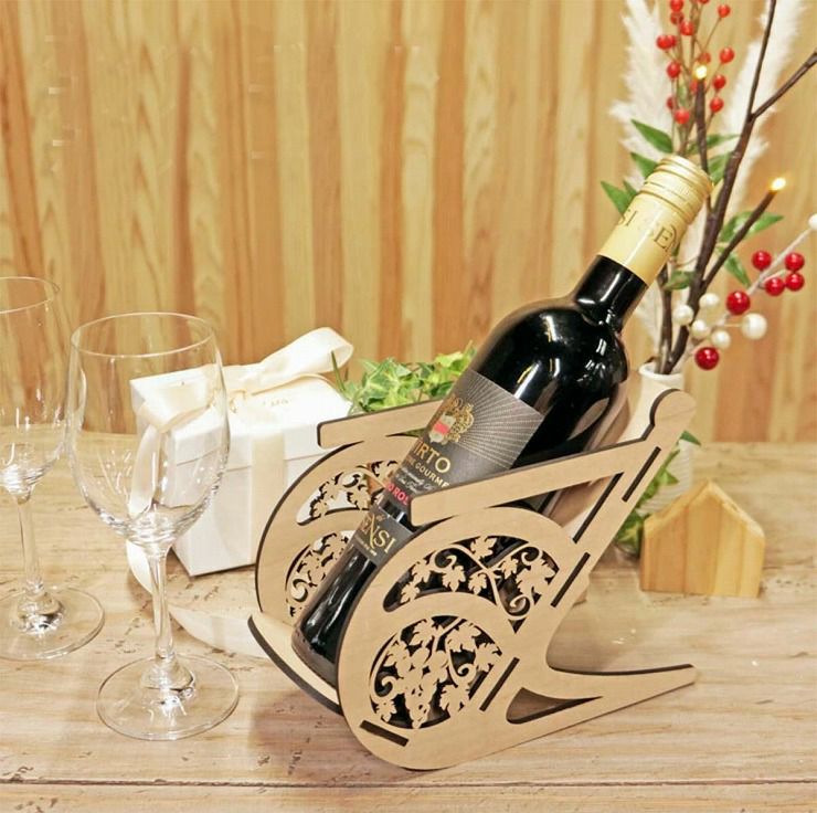 ワインボトルホルダー 葡萄モチーフ 幅9cm ワイン＆ビール収納002