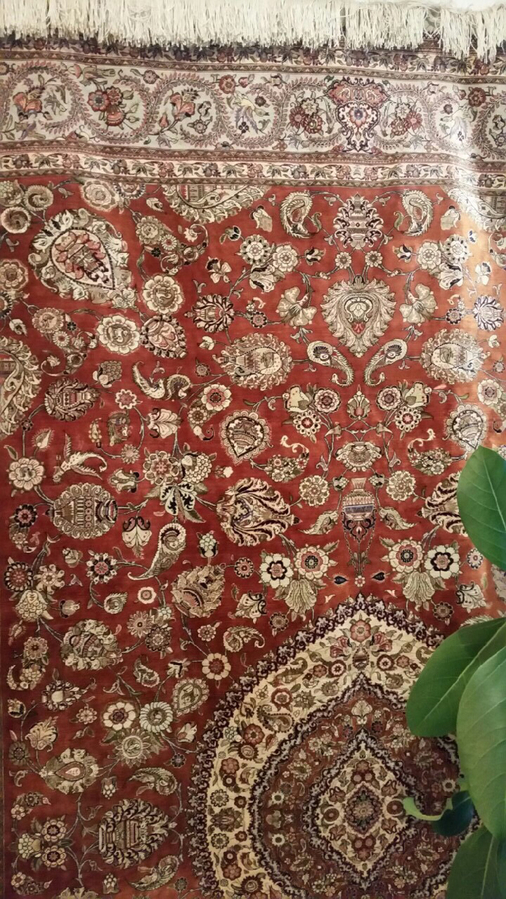 クム産シルク ペルシャ絨毯（ジャムシディ工房・ラジャビアン工房