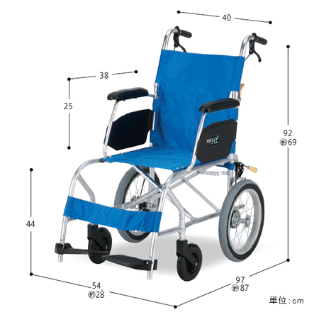 介助用】軽量スリムの車いす 軽7α レンタル