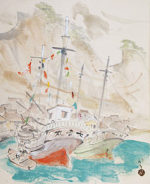 森田曠平「野分(大原女)」日本画12号