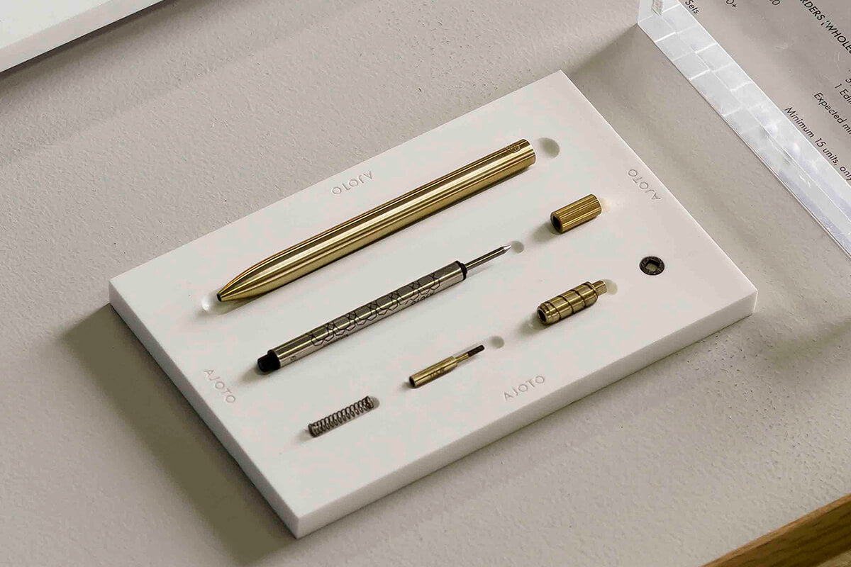 THE PEN Aluminium Silver Natural Spun – Kakimori