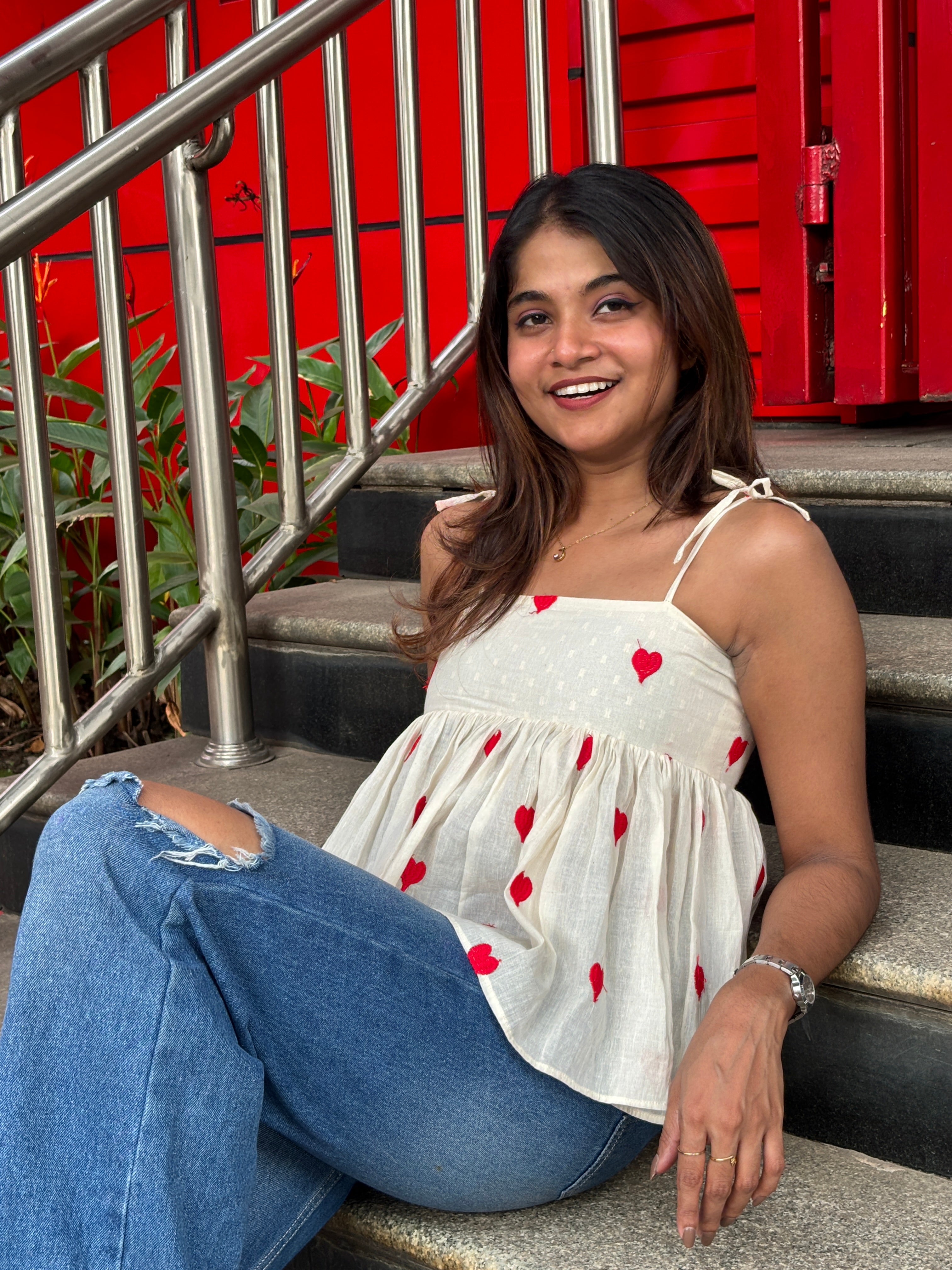 Candy Heart- Spaghetti Tie Strap Top – KALMEYI