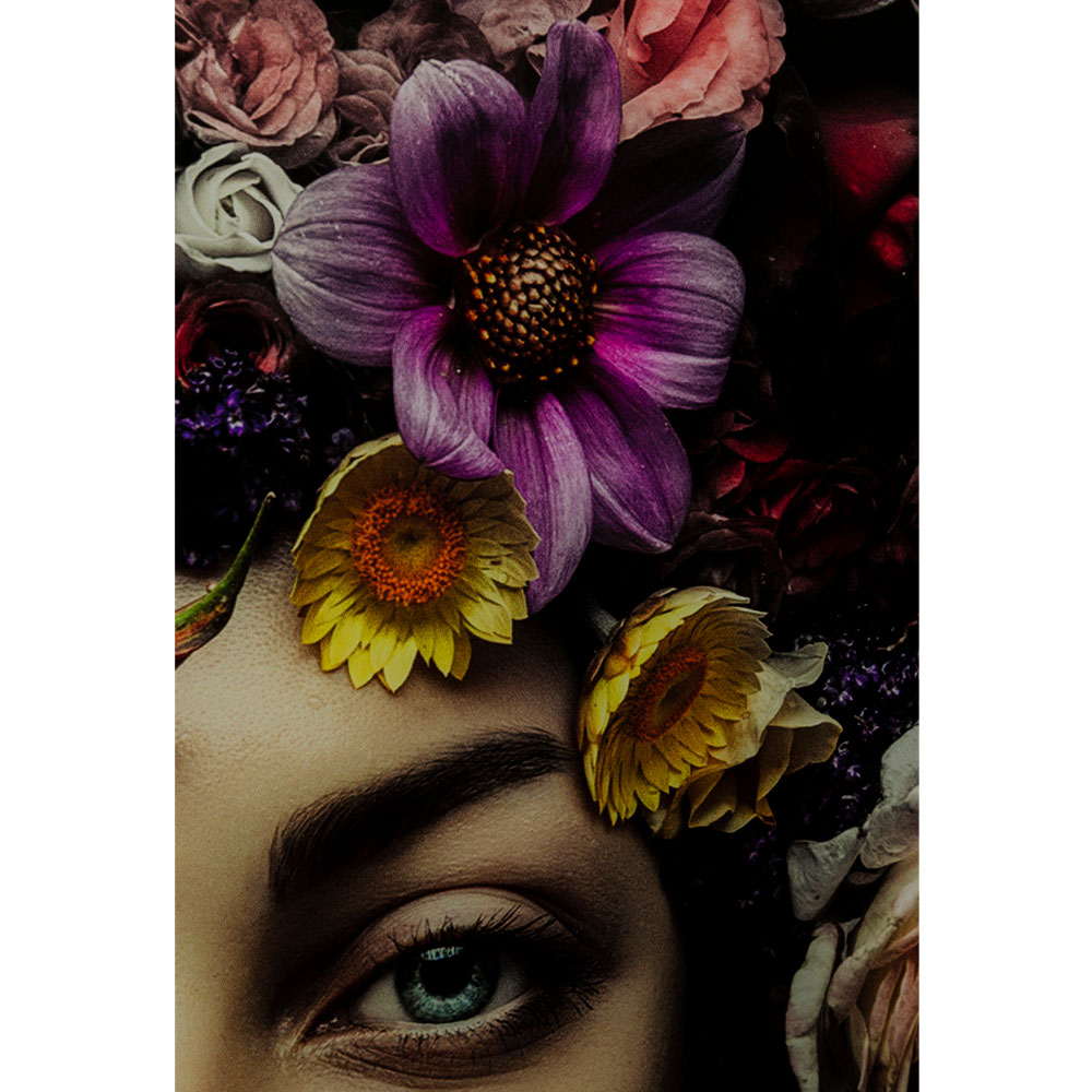 廃番】フラワーアートレディ80x80cm ガラスアート ｜【KARE】ドイツの