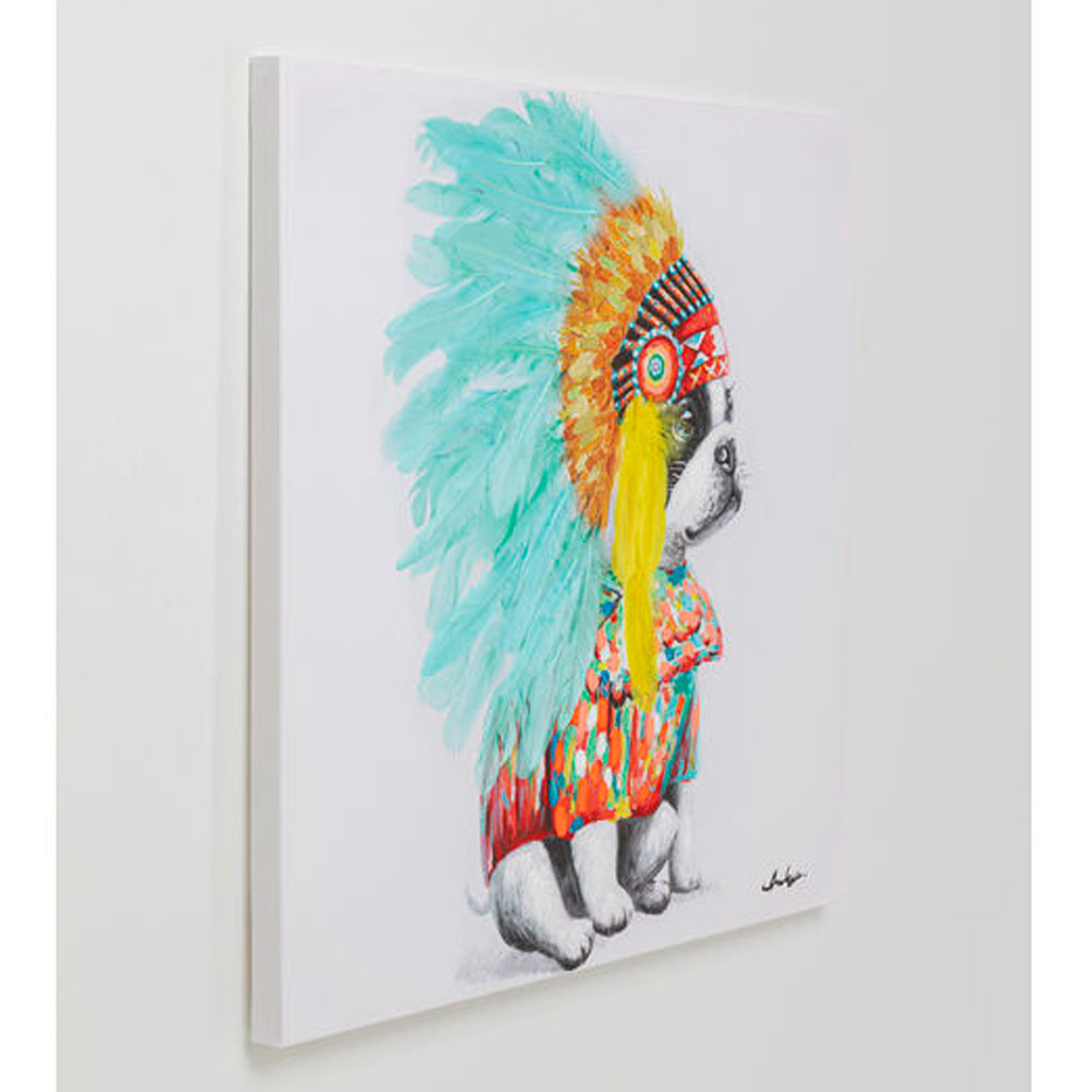 ヘッドドレスドッグ80×80cm キャンバスピクチャー ｜【KARE】ドイツの