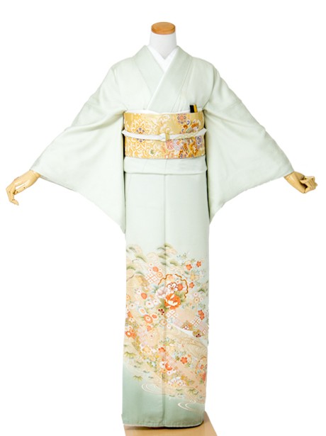 雪輪に牡丹の色留袖（三つ紋） | 宅配着物レンタルの京都かしきもの